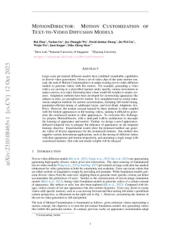 MotionDirector: Motion Customization of Text-to-Video Diffusion Models