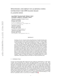 Strategies and impact of learning curve estimation for CNN-based image
  classification