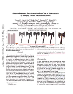 GaussianDreamer: Fast Generation from Text to 3D Gaussians by Bridging
  2D and 3D Diffusion Models