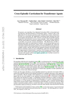 Cross-Episodic Curriculum for Transformer Agents