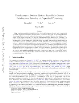 Transformers as Decision Makers: Provable In-Context Reinforcement
  Learning via Supervised Pretraining