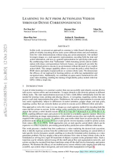 Learning to Act from Actionless Videos through Dense Correspondences