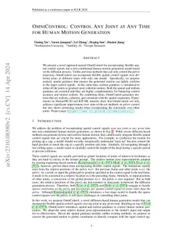 OmniControl: Control Any Joint at Any Time for Human Motion Generation