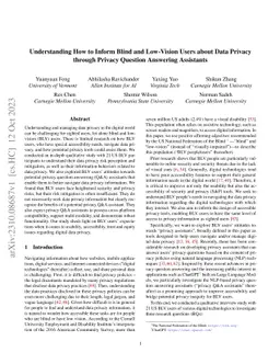 Understanding How to Inform Blind and Low-Vision Users about Data
  Privacy through Privacy Question Answering Assistants