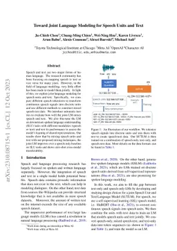 Toward Joint Language Modeling for Speech Units and Text