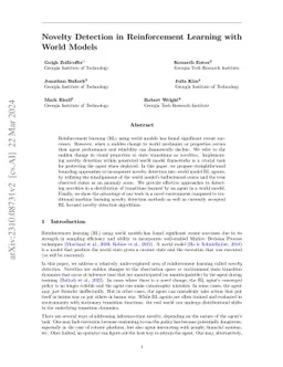 Novelty Detection in Reinforcement Learning with World Models