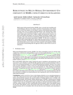 Robustness to Multi-Modal Environment Uncertainty in MARL using
  Curriculum Learning