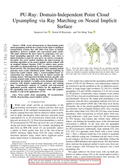 PU-Ray: Domain-Independent Point Cloud Upsampling via Ray Marching on
  Neural Implicit Surface
