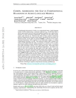 CompA: Addressing the Gap in Compositional Reasoning in Audio-Language
  Models