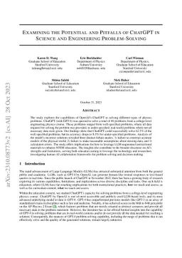 Examining the Potential and Pitfalls of ChatGPT in Science and
  Engineering Problem-Solving