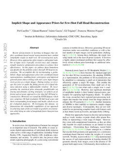 Implicit Shape and Appearance Priors for Few-Shot Full Head Reconstruction