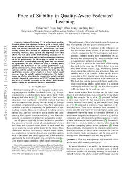 Price of Stability in Quality-Aware Federated Learning