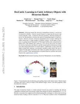 DexCatch: Learning to Catch Arbitrary Objects with Dexterous Hands