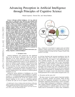 Advancing Perception in Artificial Intelligence through Principles of
  Cognitive Science