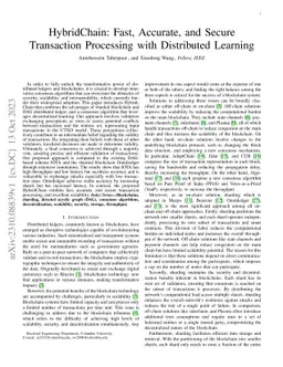 HybridChain: Fast, Accurate, and Secure Transaction Processing with
  Distributed Learning