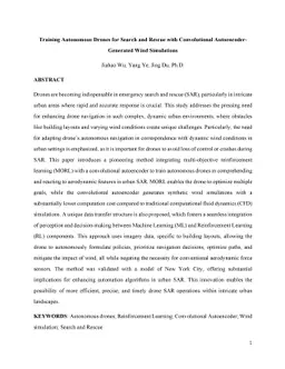 Urban Drone Navigation: Autoencoder Learning Fusion for Aerodynamics