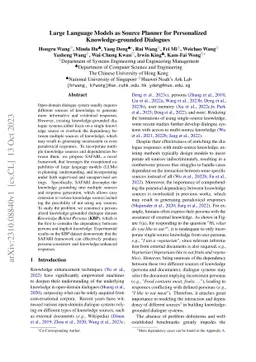 Large Language Models as Source Planner for Personalized
  Knowledge-grounded Dialogue