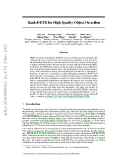 Rank-DETR for High Quality Object Detection