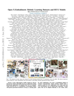 Open X-Embodiment: Robotic Learning Datasets and RT-X Models