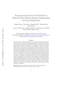 Re-initialization-free Level Set Method via Molecular Beam Epitaxy
  Equation Regularization for Image Segmentation