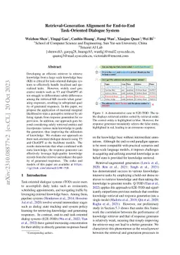 Retrieval-Generation Alignment for End-to-End Task-Oriented Dialogue
  System