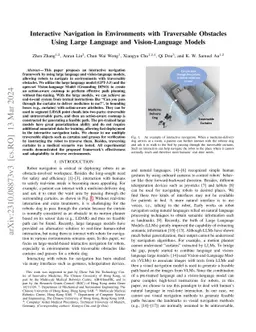 Interactive Navigation in Environments with Traversable Obstacles Using
  Large Language and Vision-Language Models