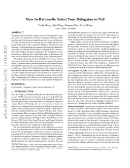 How to Rationally Select Your Delegatee in PoS