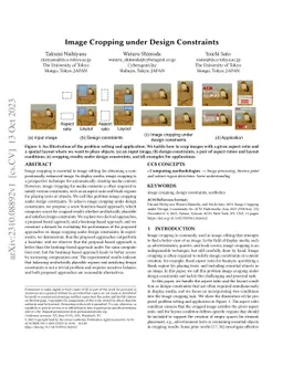 Image Cropping under Design Constraints