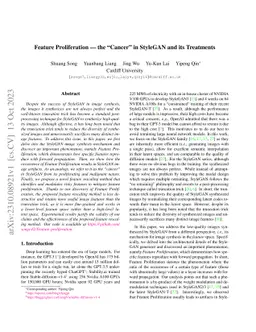 Feature Proliferation -- the "Cancer" in StyleGAN and its Treatments