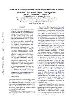 xDial-Eval: A Multilingual Open-Domain Dialogue Evaluation Benchmark