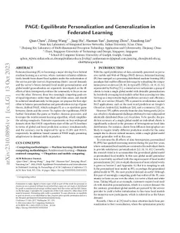 PAGE: Equilibrate Personalization and Generalization in Federated
  Learning