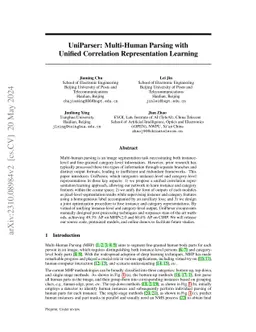 UniParser: Multi-Human Parsing with Unified Correlation Representation
  Learning