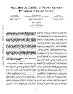 Measuring the Stability of Process Outcome Predictions in Online
  Settings