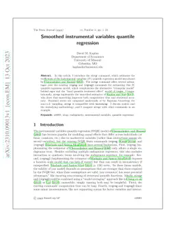 Smoothed instrumental variables quantile regression