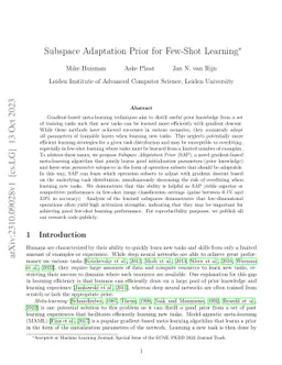 Subspace Adaptation Prior for Few-Shot Learning