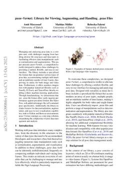 pose-format: Library for Viewing, Augmenting, and Handling .pose Files