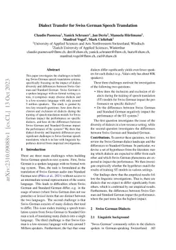 Dialect Transfer for Swiss German Speech Translation