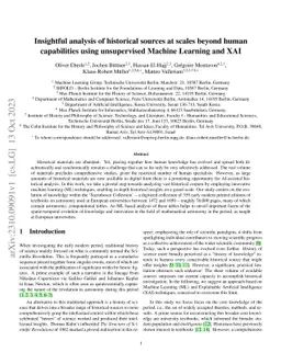 Insightful analysis of historical sources at scales beyond human
  capabilities using unsupervised Machine Learning and XAI