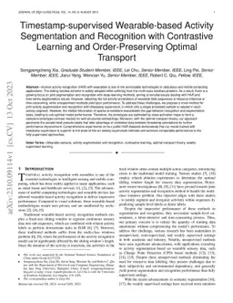 Timestamp-supervised Wearable-based Activity Segmentation and
  Recognition with Contrastive Learning and Order-Preserving Optimal Transport