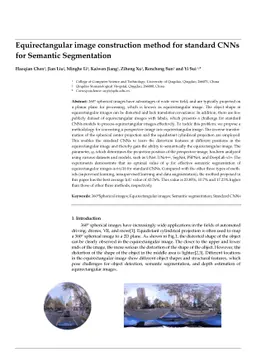 Equirectangular image construction method for standard CNNs for Semantic
  Segmentation