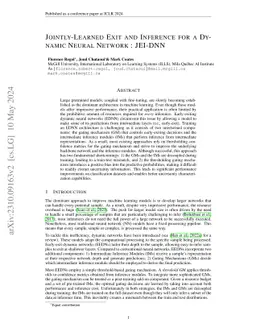 Jointly-Learned Exit and Inference for a Dynamic Neural Network :
  JEI-DNN