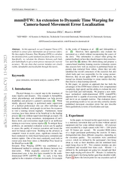 mnmDTW: An extension to Dynamic Time Warping for Camera-based Movement
  Error Localization