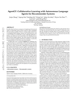 AgentCF: Collaborative Learning with Autonomous Language Agents for
  Recommender Systems