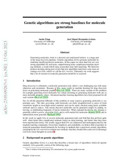 Genetic algorithms are strong baselines for molecule generation