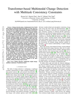 Transformer-based Multimodal Change Detection with Multitask Consistency
  Constraints