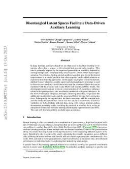 Disentangled Latent Spaces Facilitate Data-Driven Auxiliary Learning