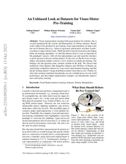 An Unbiased Look at Datasets for Visuo-Motor Pre-Training