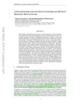 A Framework for Inference Inspired by Human Memory Mechanisms