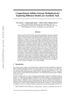 Compositional Abilities Emerge Multiplicatively: Exploring Diffusion Models on a Synthetic Task