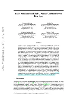 Exact Verification of ReLU Neural Control Barrier Functions